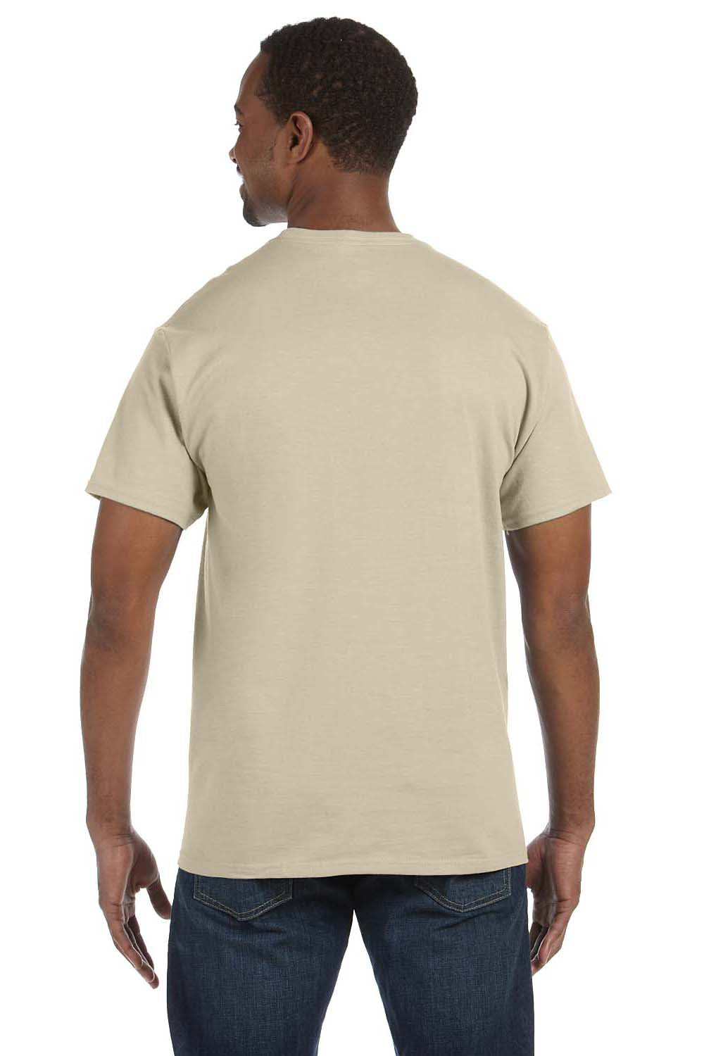 Hanes 5250T Mens ComfortSoft Short Sleeve Crewneck T-Shirt Sand Brown Back