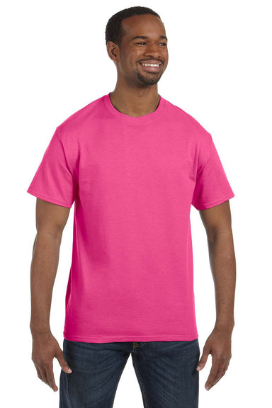 Hanes 5250T Mens ComfortSoft Short Sleeve Crewneck T-Shirt Wow Pink Front