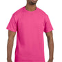 Hanes Mens ComfortSoft Short Sleeve Crewneck T-Shirt - Wow Pink