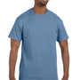 Hanes Mens ComfortSoft Short Sleeve Crewneck T-Shirt - Stonewashed Blue