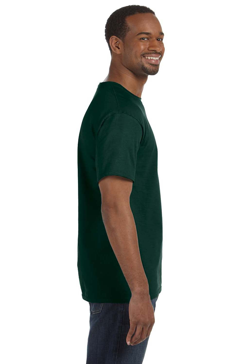 Hanes 5250T Mens ComfortSoft Short Sleeve Crewneck T-Shirt Forest Green Side