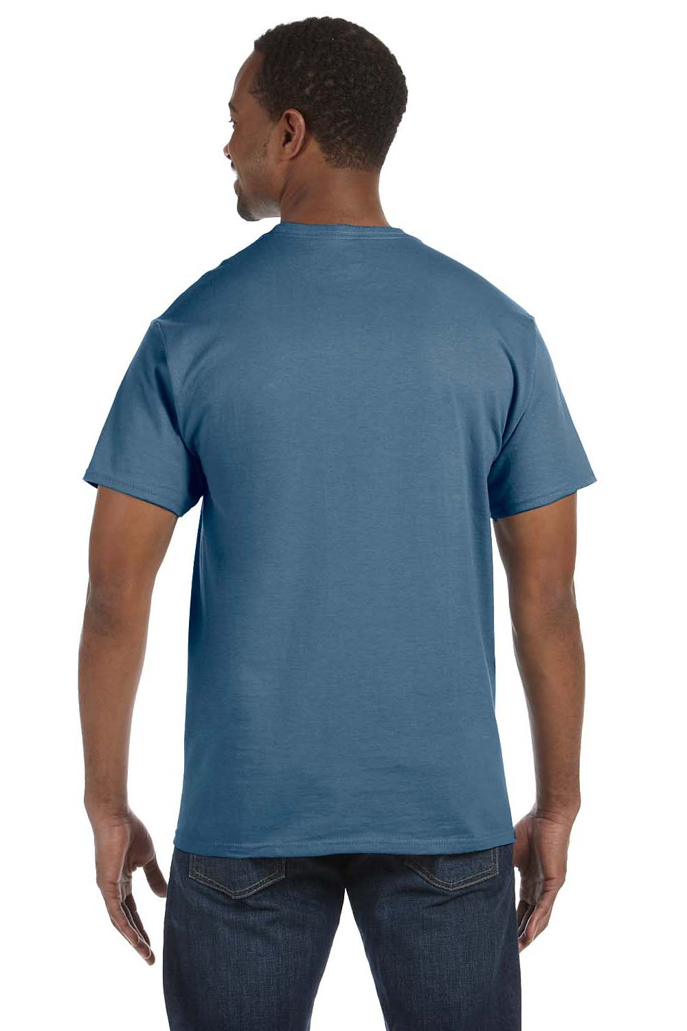 Hanes 5250T Mens ComfortSoft Short Sleeve Crewneck T-Shirt Denim Blue Back