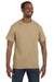 Hanes 5250T Mens ComfortSoft Short Sleeve Crewneck T-Shirt Pebble Brown Front