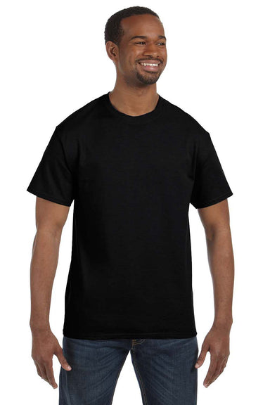 Hanes 5250T Mens ComfortSoft Short Sleeve Crewneck T-Shirt Black Front