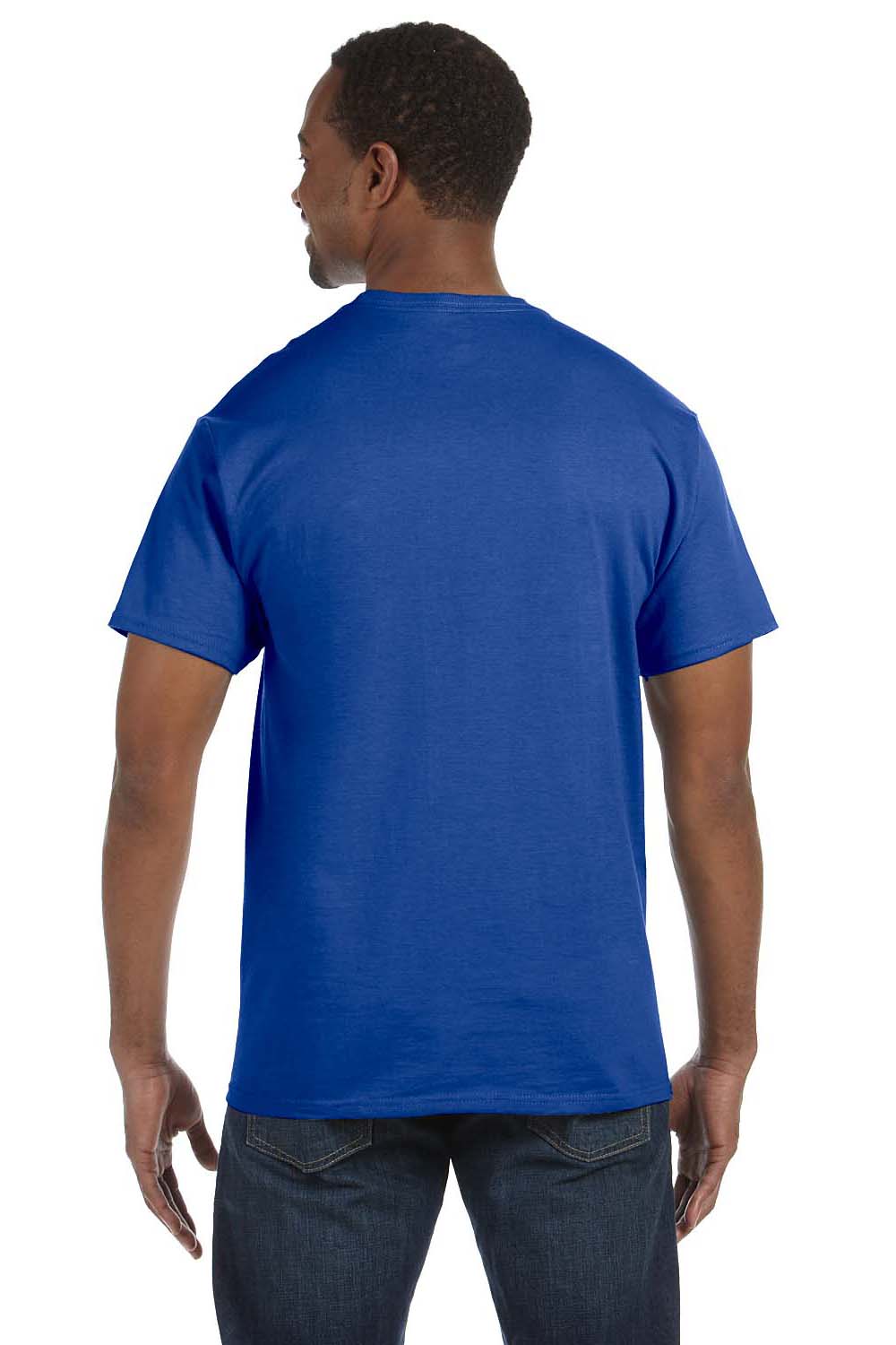 Hanes 5250T Mens ComfortSoft Short Sleeve Crewneck T-Shirt Royal Blue Back