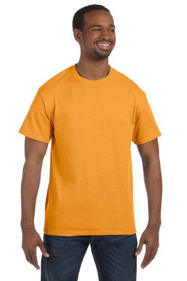 Hanes 5250T Mens ComfortSoft Short Sleeve Crewneck T-Shirt Gold Front