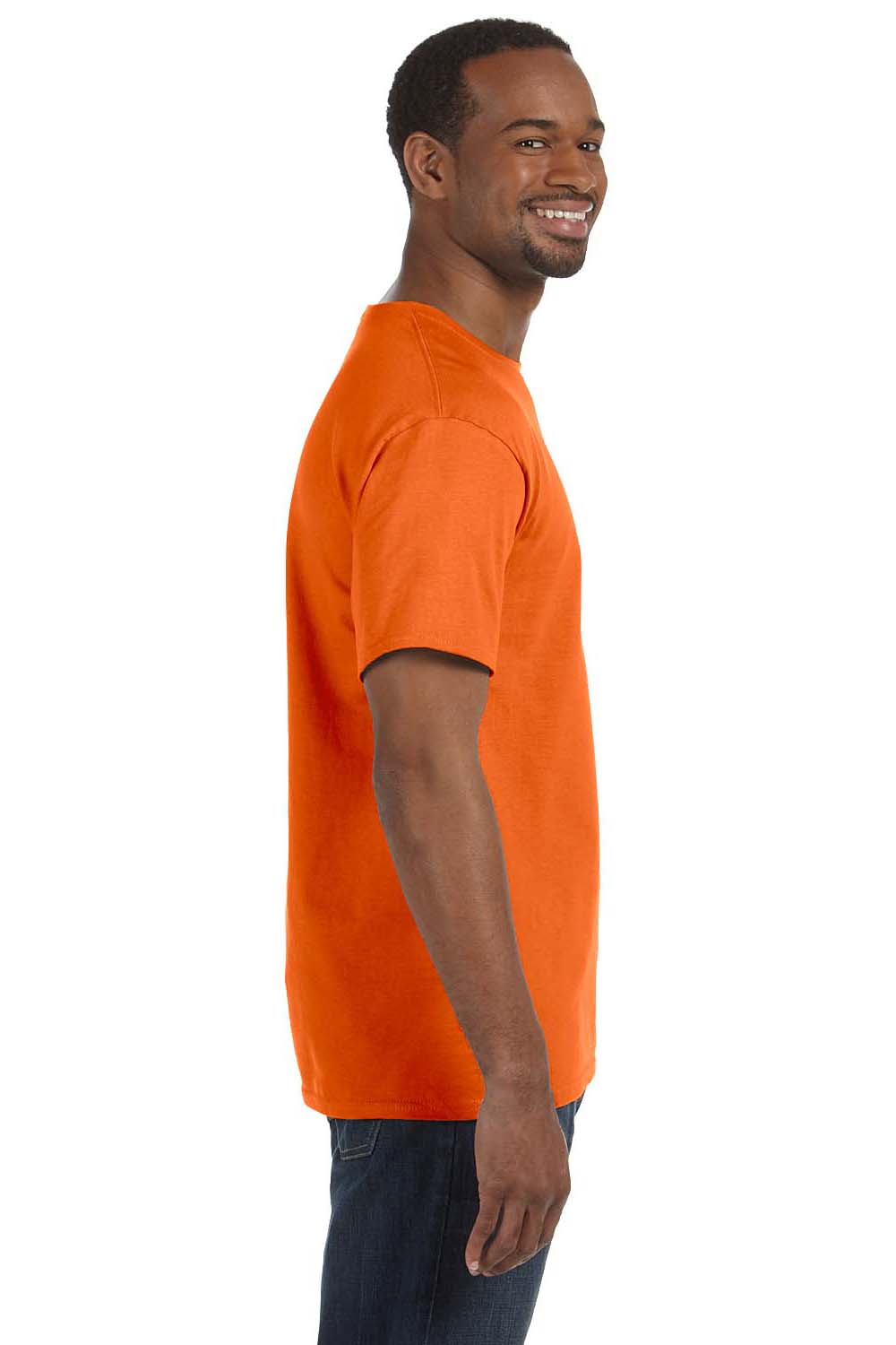 Hanes 5250T Mens ComfortSoft Short Sleeve Crewneck T-Shirt Orange Side