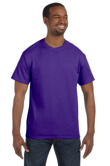 Hanes 5250T Mens ComfortSoft Short Sleeve Crewneck T-Shirt Purple Front