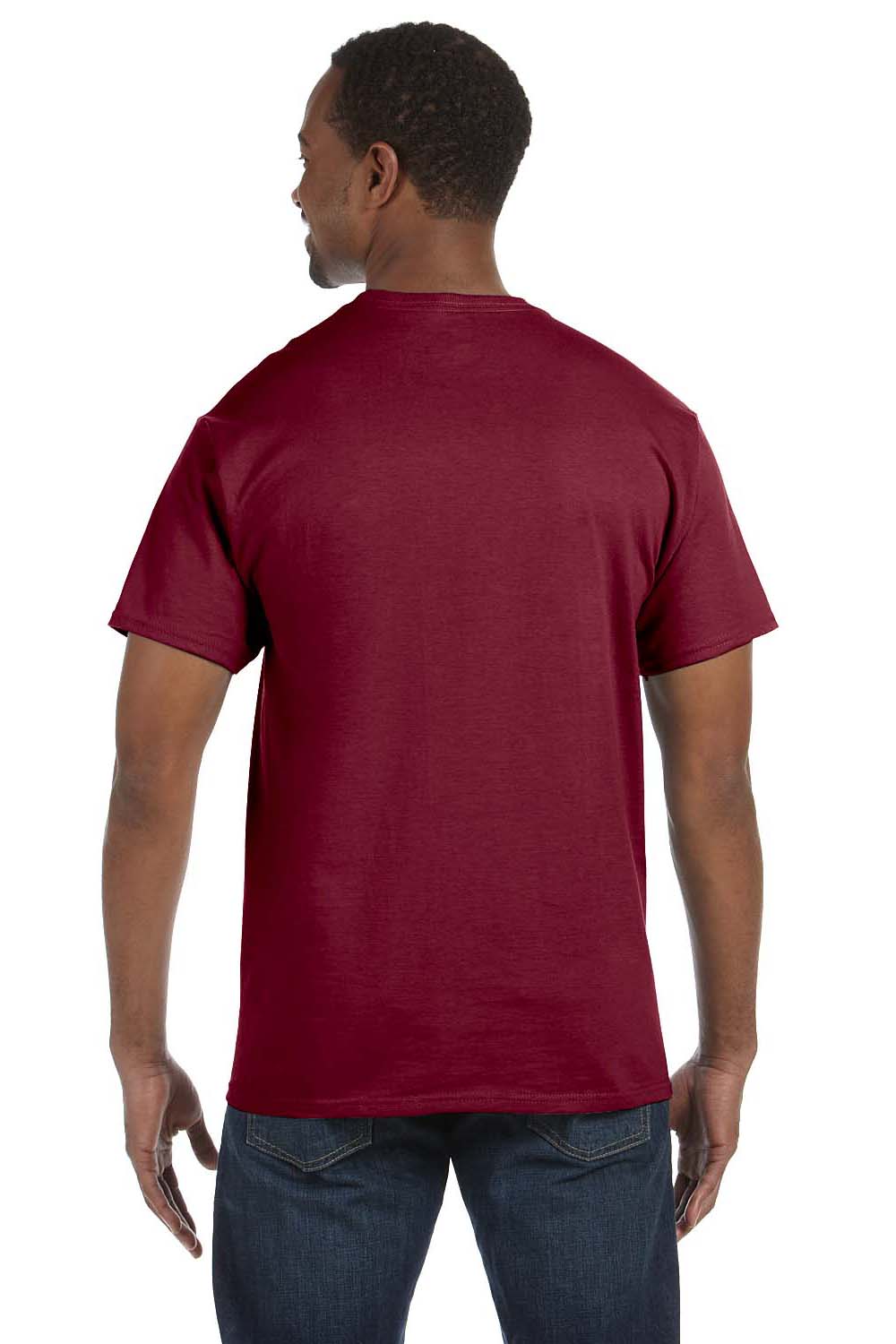 Hanes 5250T Mens ComfortSoft Short Sleeve Crewneck T-Shirt Cardinal Red Back