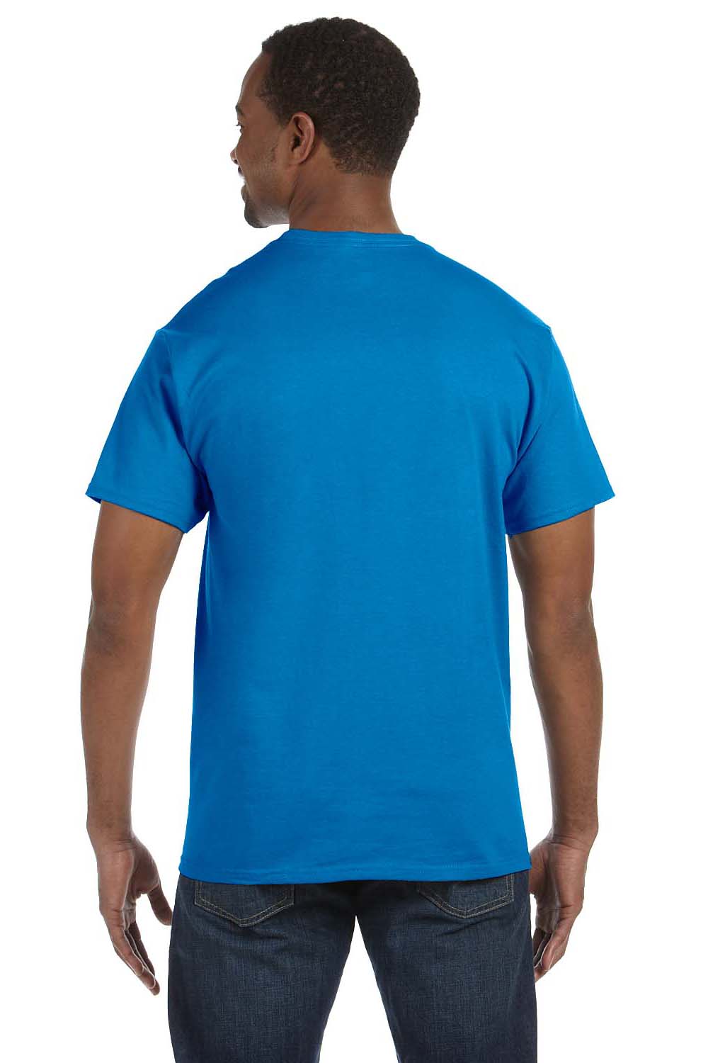 Hanes 5250T Mens ComfortSoft Short Sleeve Crewneck T-Shirt Sapphire Blue Back