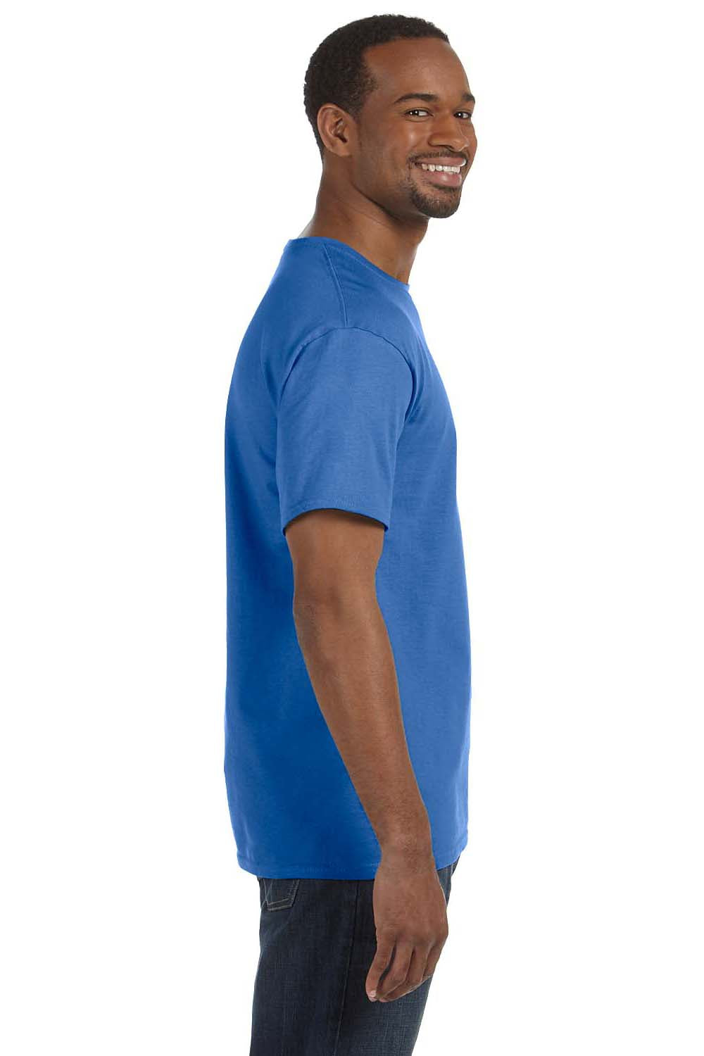 Hanes 5250T Mens ComfortSoft Short Sleeve Crewneck T-Shirt Palace Blue Side
