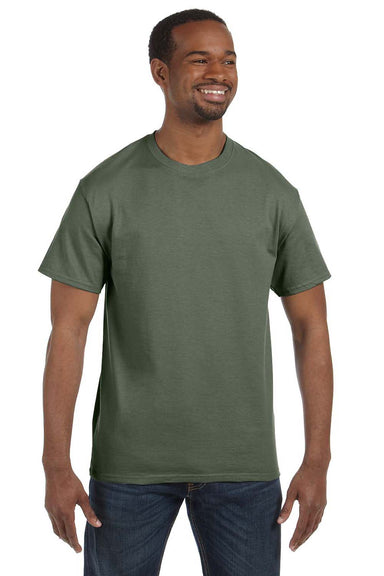 Hanes 5250T Mens ComfortSoft Short Sleeve Crewneck T-Shirt Fatigue Green Front