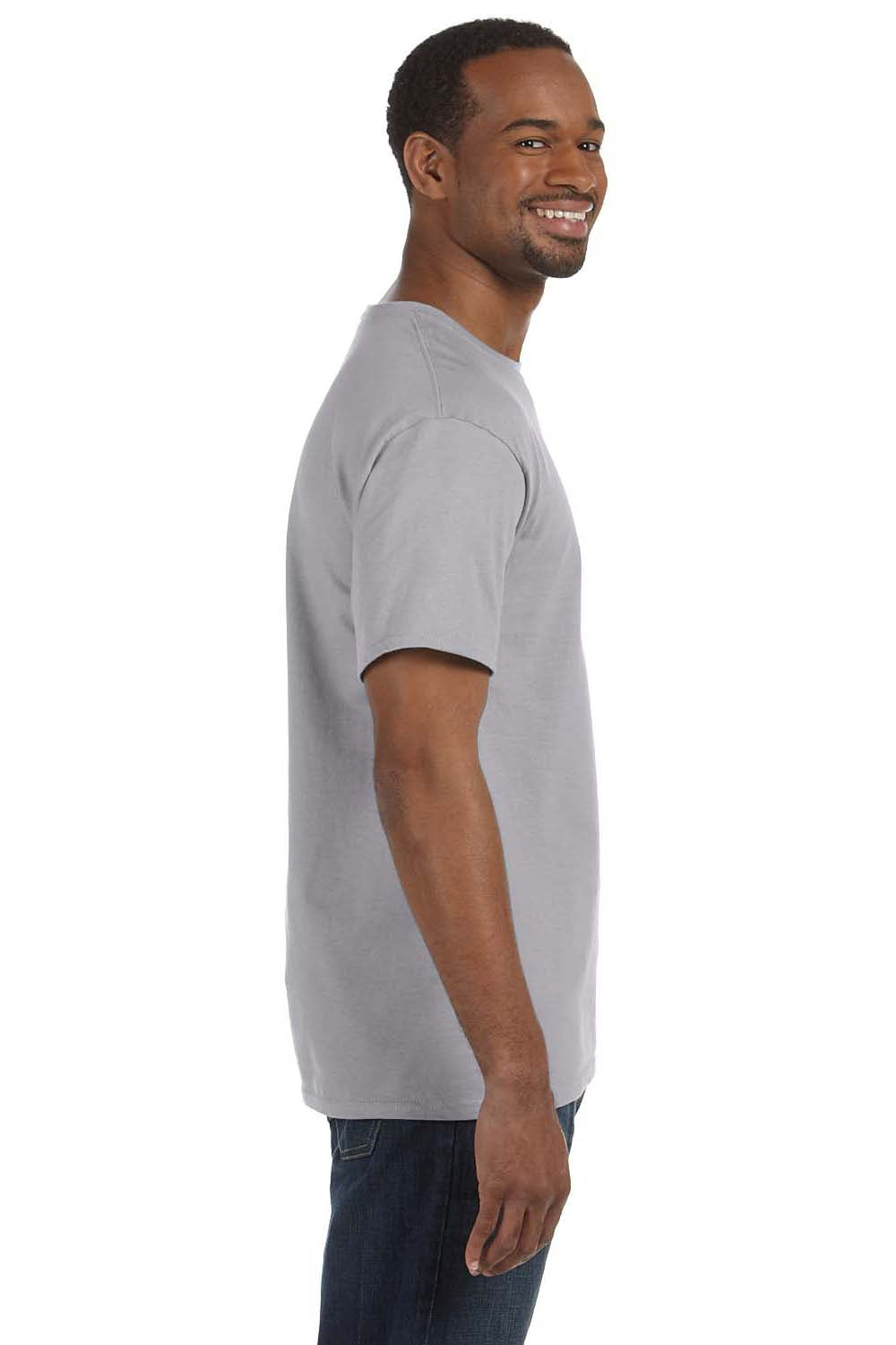 Hanes 5250T Mens ComfortSoft Short Sleeve Crewneck T-Shirt Oxford Grey Side