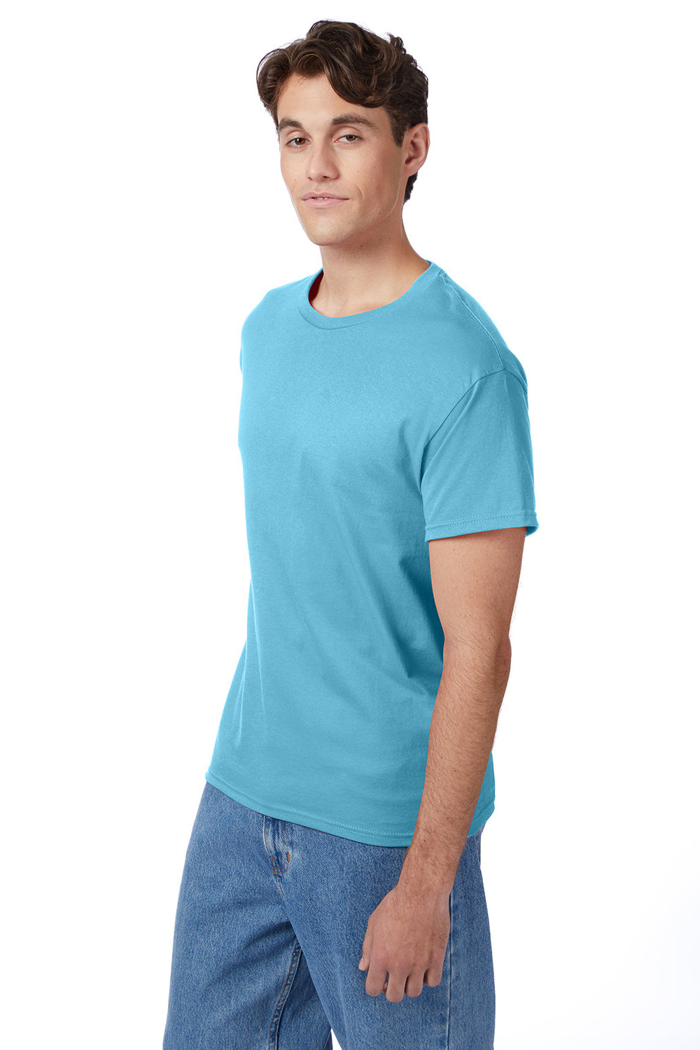 Hanes 5250/5250T Mens ComfortSoft Short Sleeve Crewneck T-Shirt Blue Horizon 3Q
