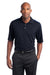 Nike 527807 Mens Dri-Fit Moisture Wicking Short Sleeve Polo Shirt Navy Blue/Signal Blue Front