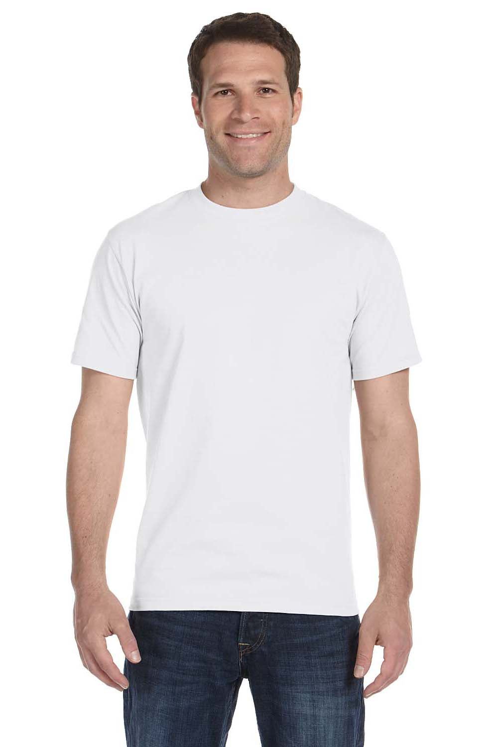 Hanes 5280 Mens ComfortSoft Short Sleeve Crewneck T-Shirt White Front