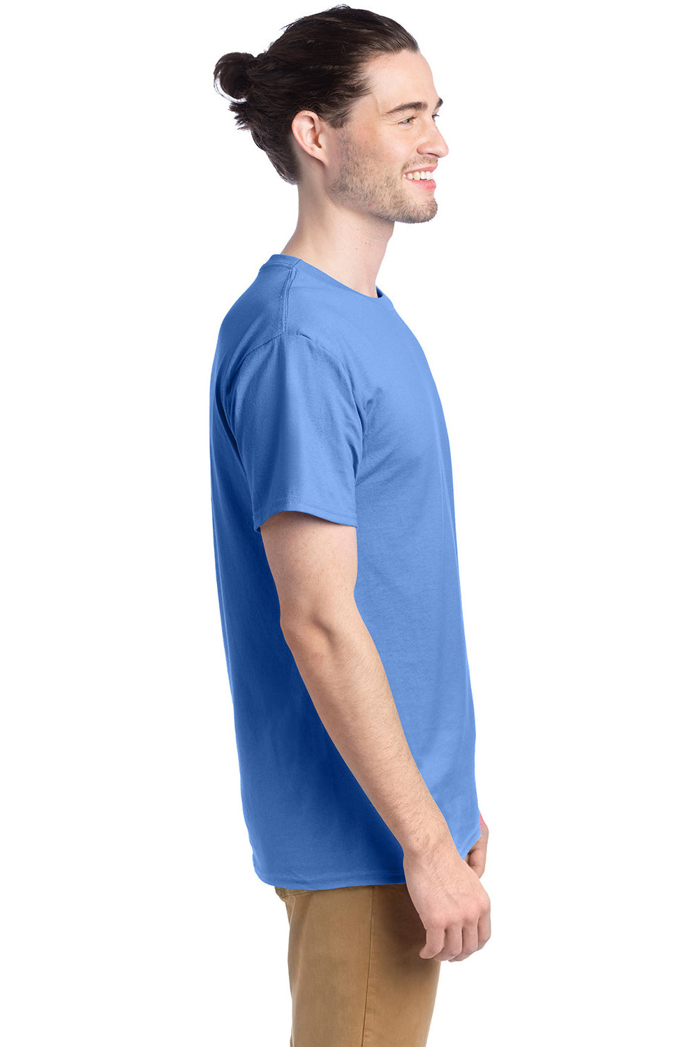Hanes 5280 Mens ComfortSoft Short Sleeve Crewneck T-Shirt Carolina Blue SIde
