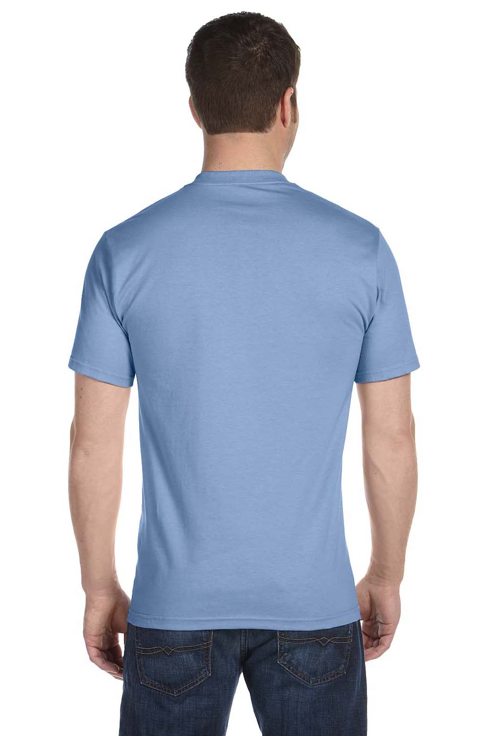 Hanes 5280 Mens ComfortSoft Short Sleeve Crewneck T-Shirt Light Blue Back
