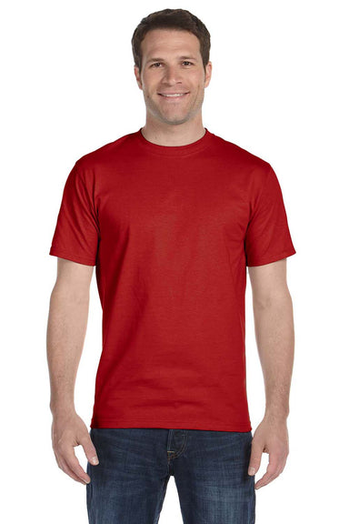 Hanes 5280 Mens ComfortSoft Short Sleeve Crewneck T-Shirt Red Front