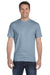 Hanes 5280 Mens ComfortSoft Short Sleeve Crewneck T-Shirt Stonewashed Blue Front