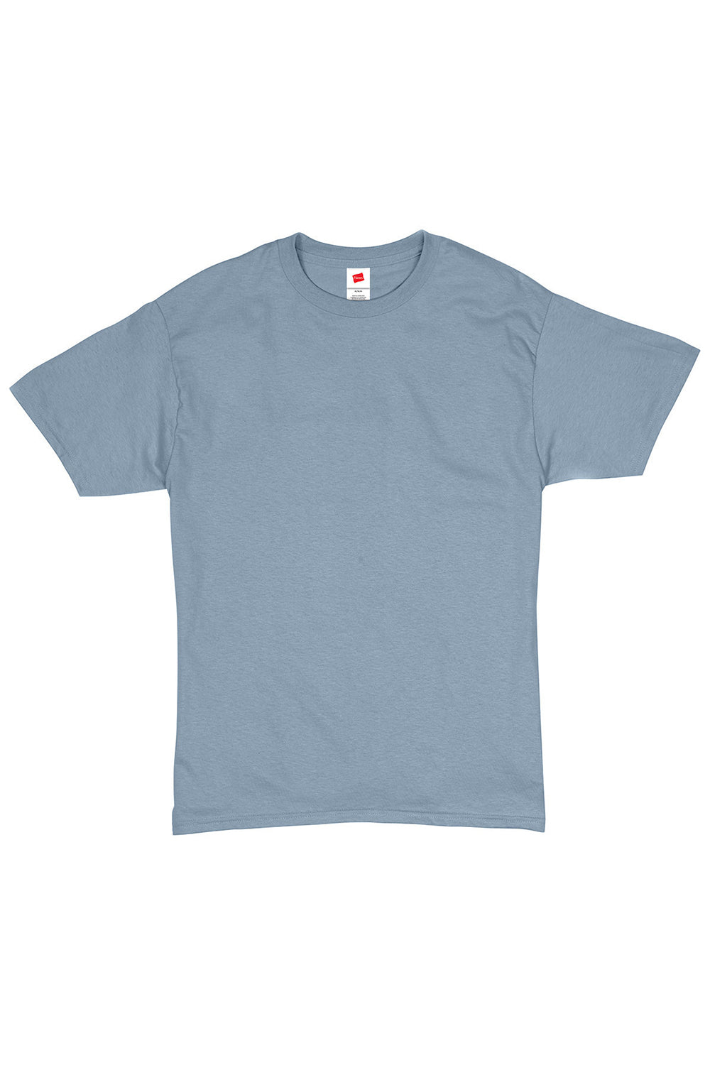 Hanes 5280 Mens ComfortSoft Short Sleeve Crewneck T-Shirt Stonewashed Blue Flat Front