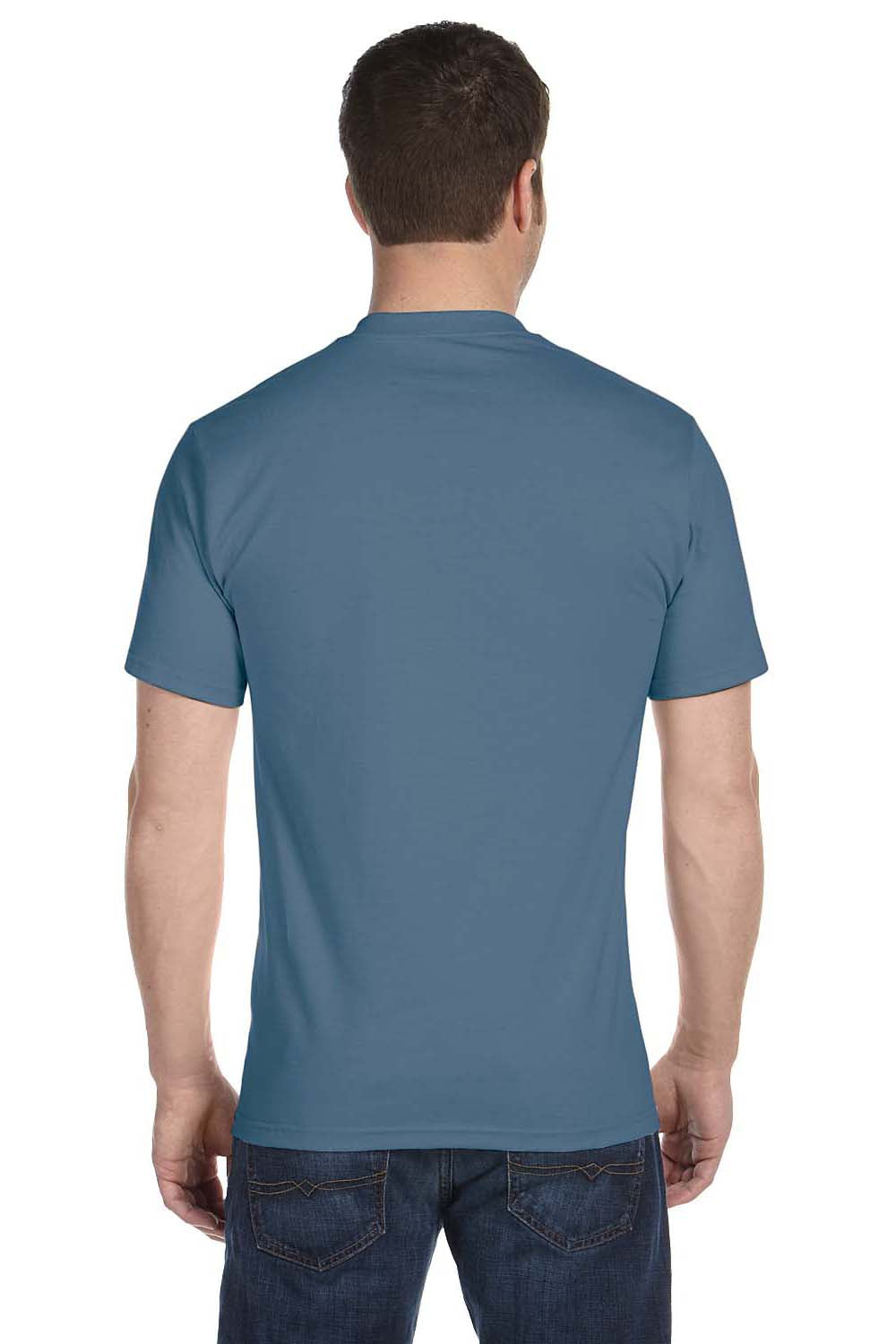 Hanes 5280 Mens ComfortSoft Short Sleeve Crewneck T-Shirt Denim Blue Back