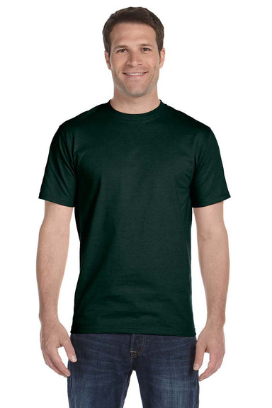 Hanes 5280 Mens ComfortSoft Short Sleeve Crewneck T-Shirt Forest Green Front