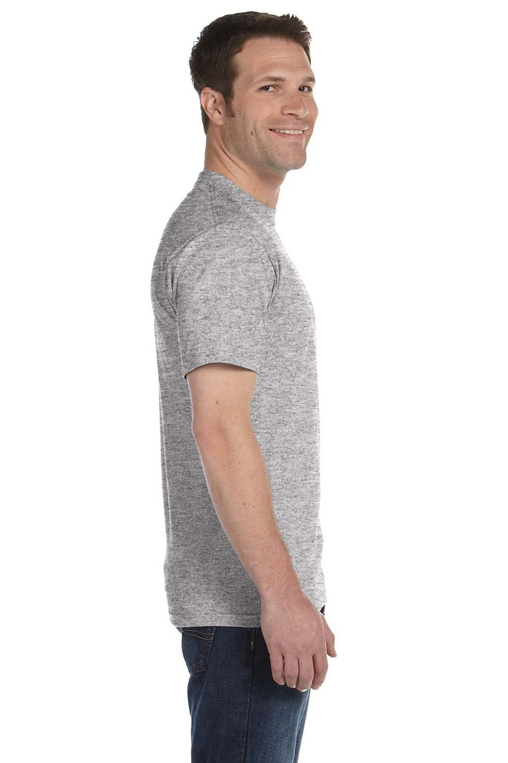 Hanes 5280 Mens ComfortSoft Short Sleeve Crewneck T-Shirt Light Steel Grey Side