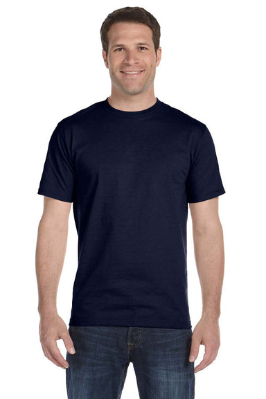 Hanes 5280 Mens ComfortSoft Short Sleeve Crewneck T-Shirt Navy Blue Front