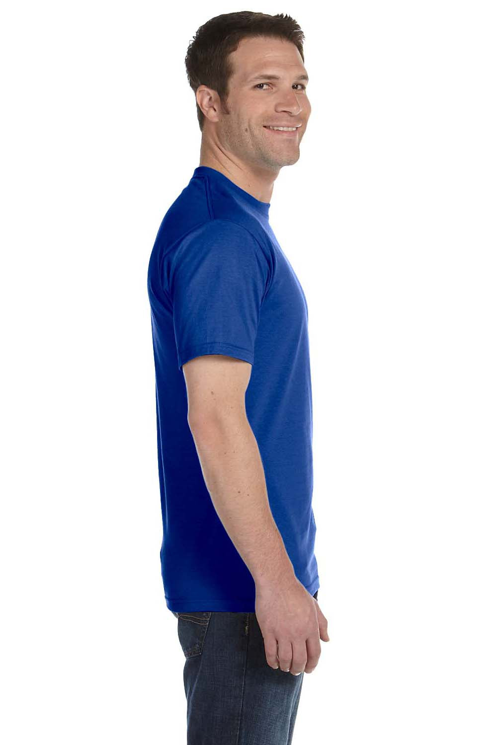 Hanes 5280 Mens ComfortSoft Short Sleeve Crewneck T-Shirt Royal Blue Side