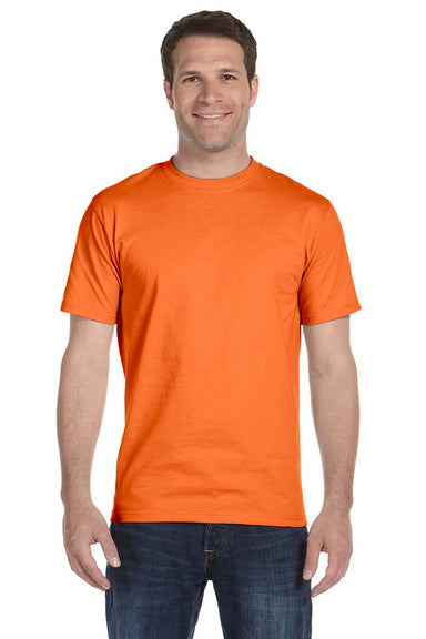 Hanes 5280 Mens ComfortSoft Short Sleeve Crewneck T-Shirt Orange Front