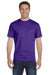 Hanes 5280 Mens ComfortSoft Short Sleeve Crewneck T-Shirt Purple Front