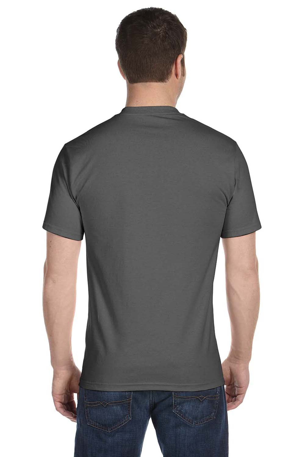 Hanes 5280 Mens ComfortSoft Short Sleeve Crewneck T-Shirt Smoke Grey Back