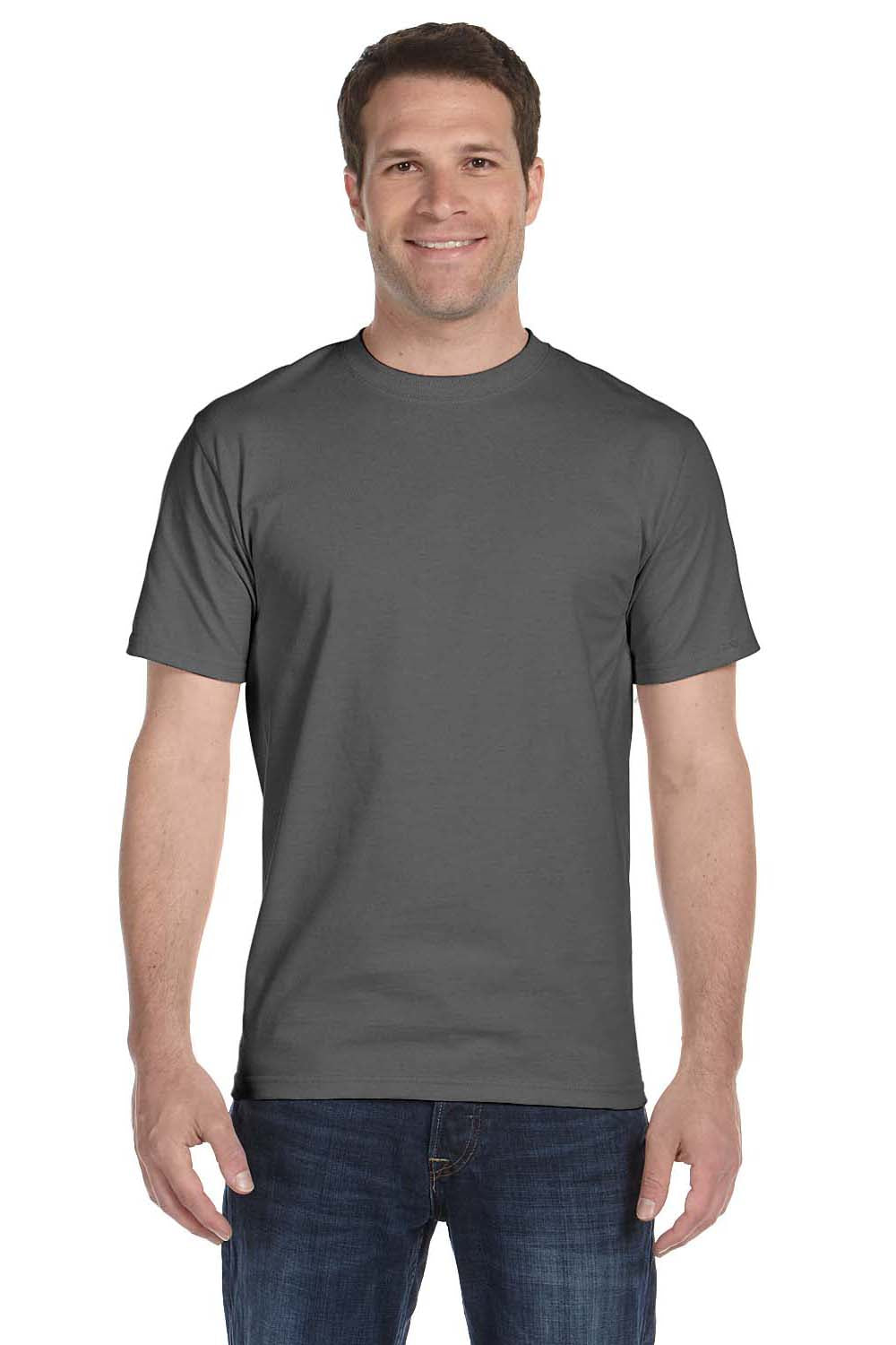 Hanes 5280 Mens ComfortSoft Short Sleeve Crewneck T-Shirt Smoke Grey Front