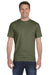 Hanes 5280 Mens ComfortSoft Short Sleeve Crewneck T-Shirt Fatigue Green Front