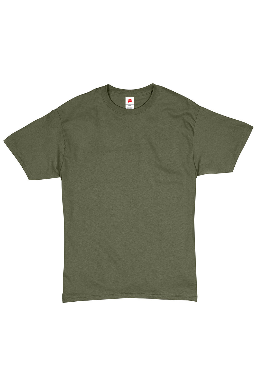 Hanes 5280 Mens ComfortSoft Short Sleeve Crewneck T-Shirt Fatigue Green Flat Front