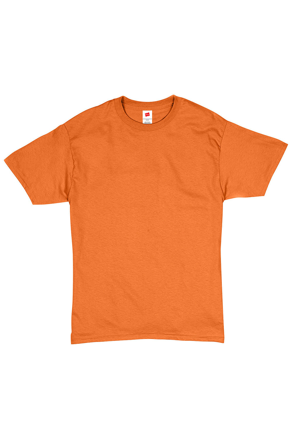 Hanes 5280 Mens ComfortSoft Short Sleeve Crewneck T-Shirt Safety Orange Flat Front