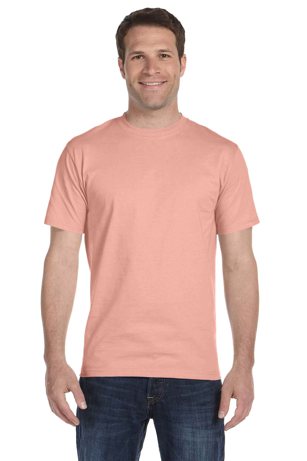 Hanes 5280 Mens ComfortSoft Short Sleeve Crewneck T-Shirt Candy Orange Front