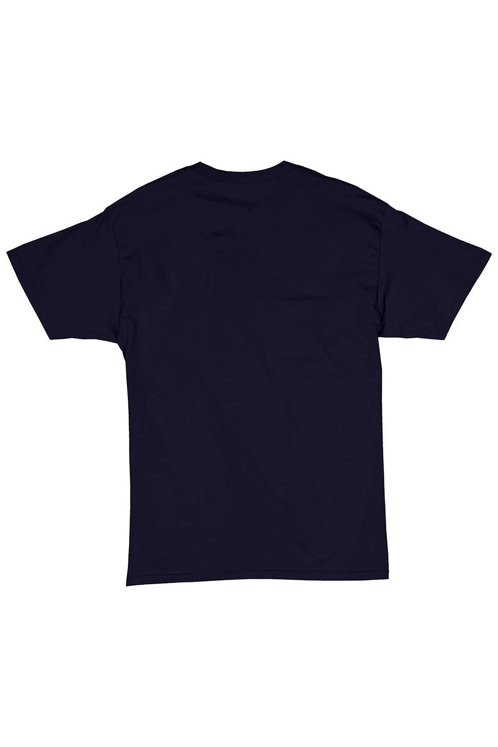 Hanes 5280 Mens ComfortSoft Short Sleeve Crewneck T-Shirt Athletic Navy Blue Flat Back