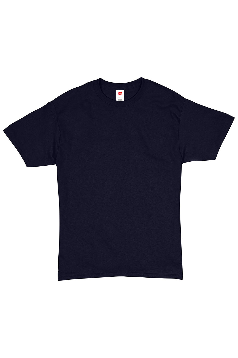Hanes 5280 Mens ComfortSoft Short Sleeve Crewneck T-Shirt Athletic Navy Blue Flat Front