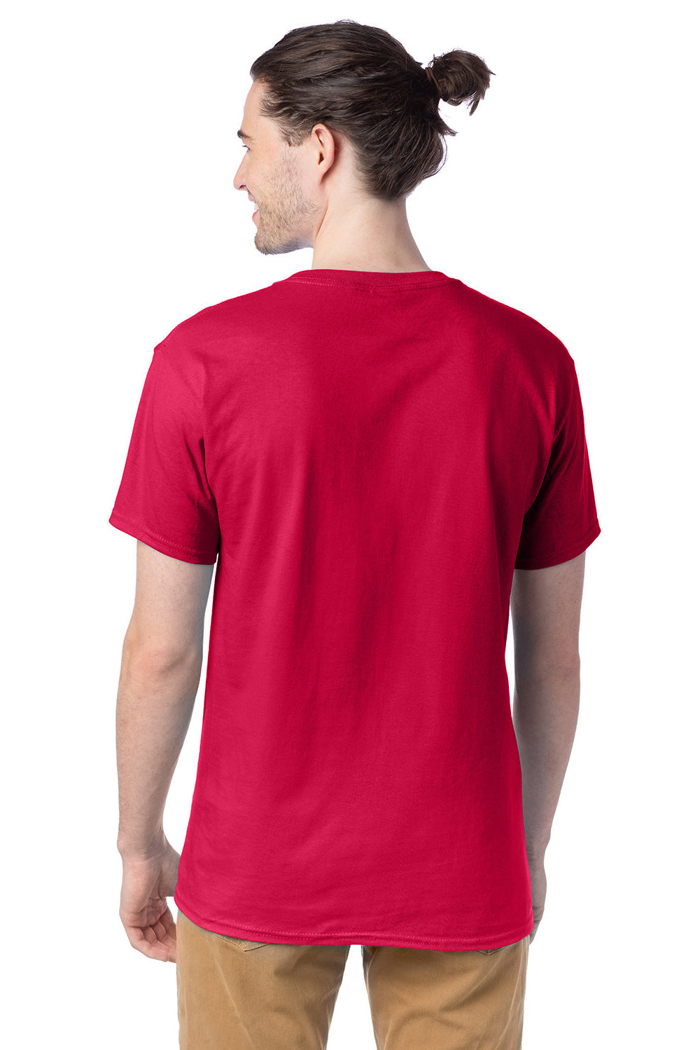 Hanes 5280 Mens ComfortSoft Short Sleeve Crewneck T-Shirt Athletic Crimson Red Back