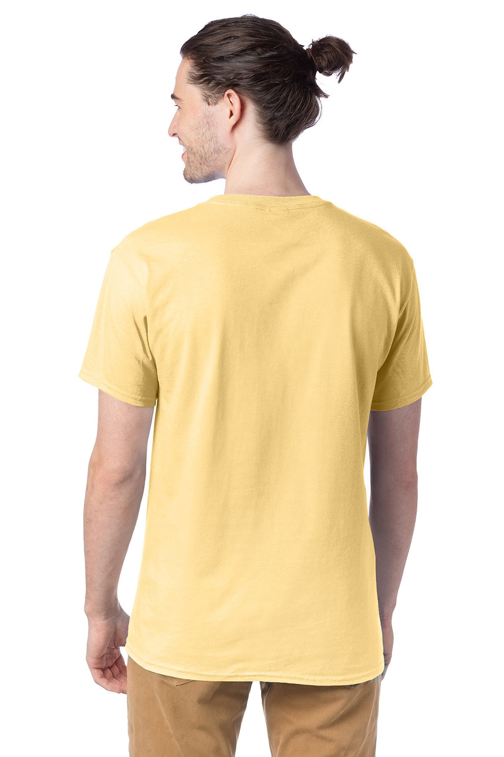 Hanes 5280 Mens ComfortSoft Short Sleeve Crewneck T-Shirt Athletic Gold Back