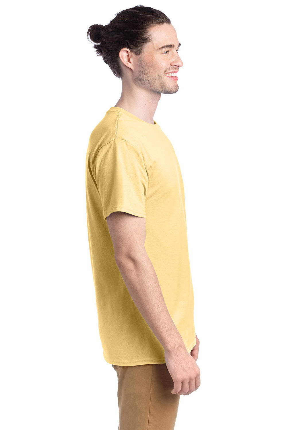 Hanes 5280 Mens ComfortSoft Short Sleeve Crewneck T-Shirt Athletic Gold SIde