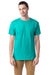 Hanes 5280 Mens ComfortSoft Short Sleeve Crewneck T-Shirt Athletic Teal Green Front