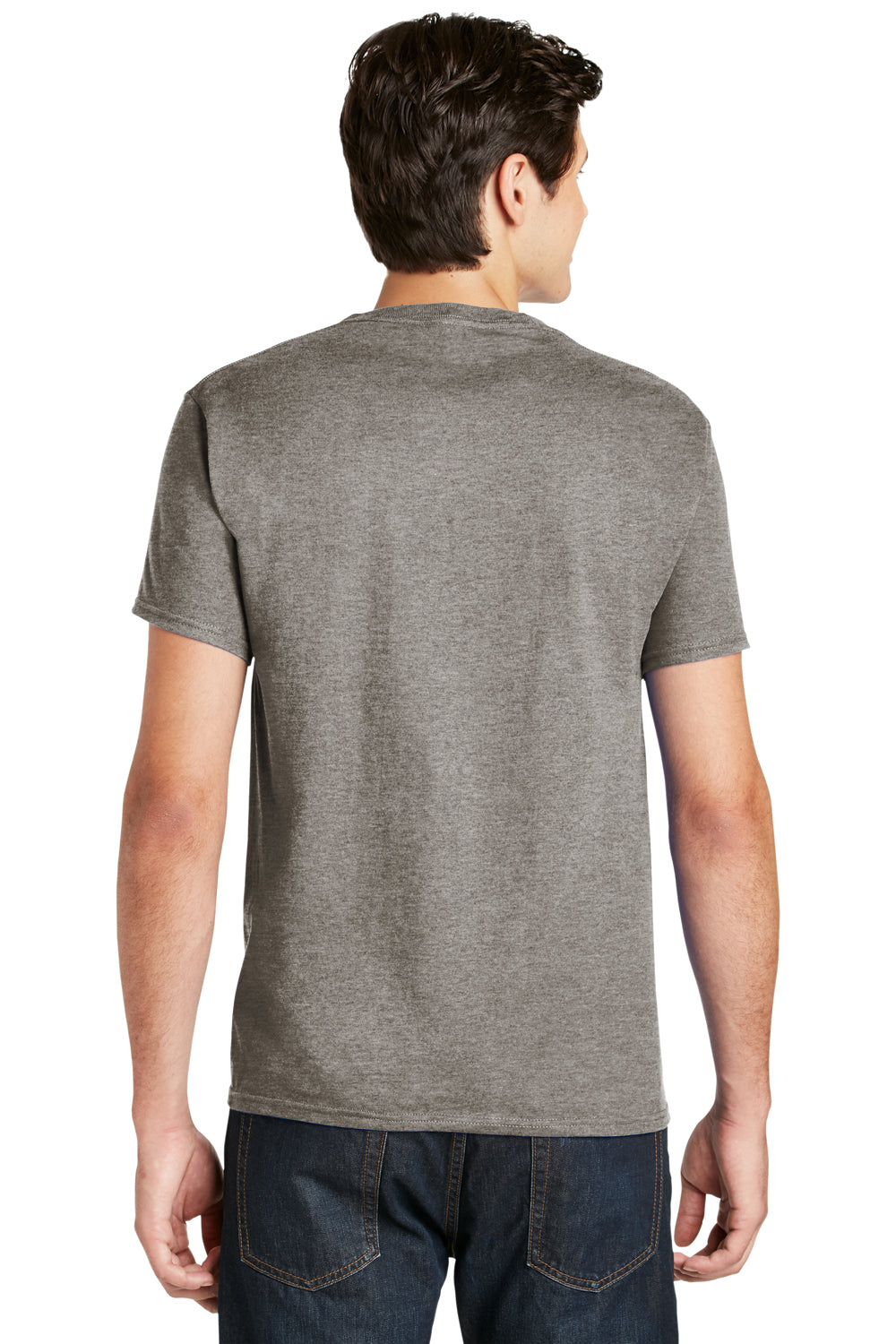 Hanes Mens ComfortSoft Short Sleeve Crewneck T-Shirt Oxford Gray Back