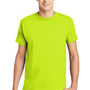 Hanes Mens ComfortSoft Short Sleeve Crewneck T-Shirt - Safety Green