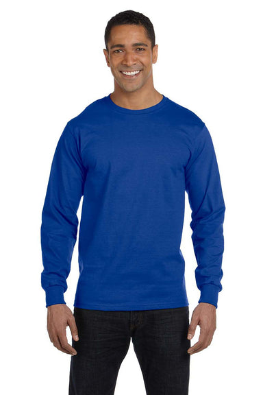 Hanes 5286 Mens ComfortSoft Long Sleeve Crewneck T-Shirt Royal Blue Front