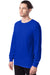 Hanes 5286 Mens ComfortSoft Long Sleeve Crewneck T-Shirt Athletic Royal Blue 3Q