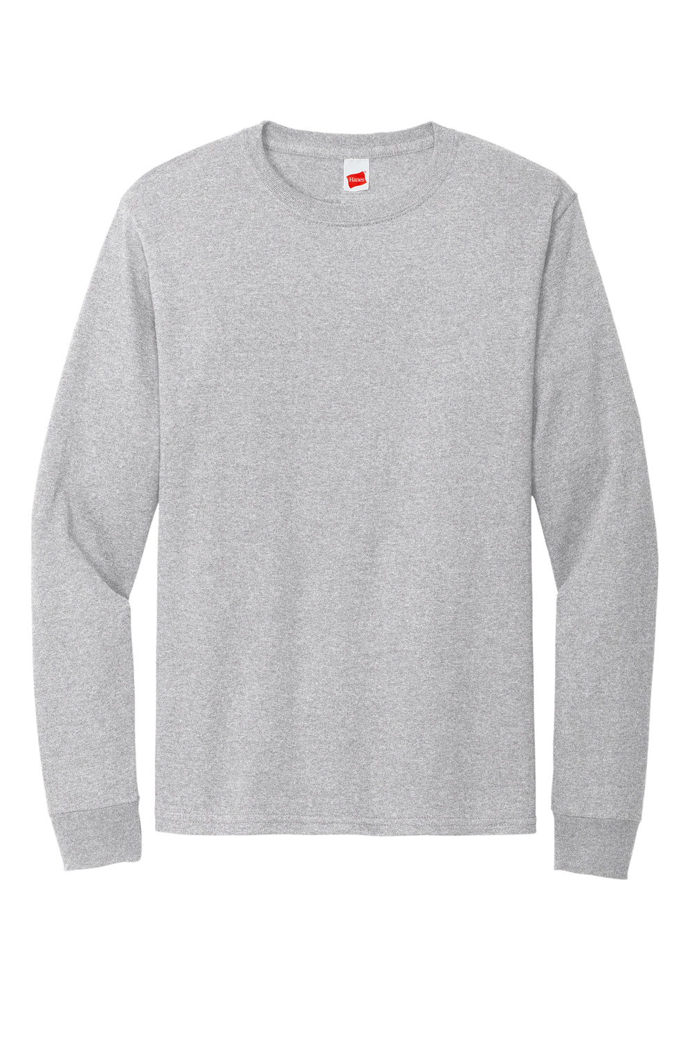 Hanes 5286 Mens ComfortSoft Long Sleeve Crewneck T-Shirt Ash Grey Flat Front