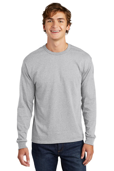 Hanes 5286 Mens ComfortSoft Long Sleeve Crewneck T-Shirt Ash Grey Front